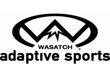 Logo for Wasatch Adaptive Sports featuring a stylized mountain graphic above the organization name in bold black text.