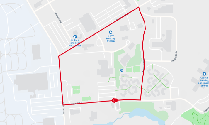 A course map for the 1 mile loop through Brunswick Landing.